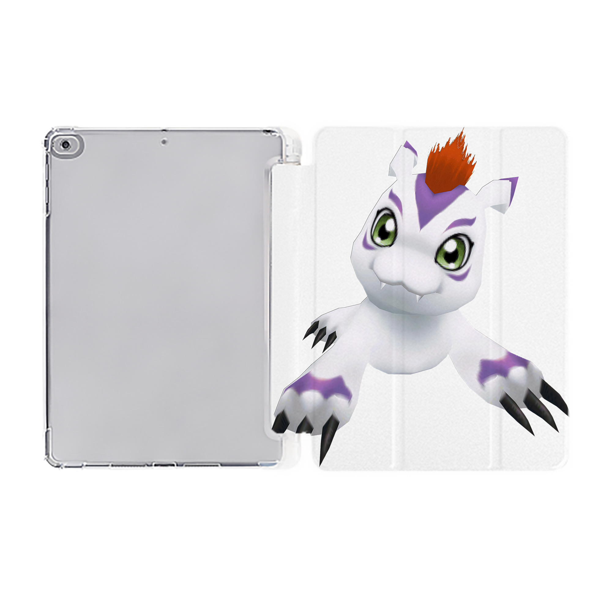 （画像用） Digimon デジタルモンスター/デジモン IPad ケース ペン収納付き 三つ折りスタンド PUレザー×シリコン 対応機種9.5/10.5/10.9インチ